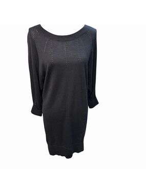 Club Monaco Women's Black Merino Wool Knee Length Dress Size Small